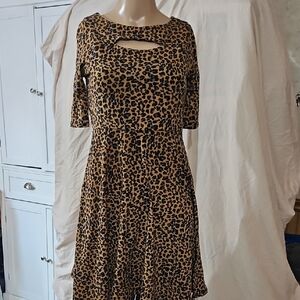 Xhilaration Leopard Print Short Sleeve Dress